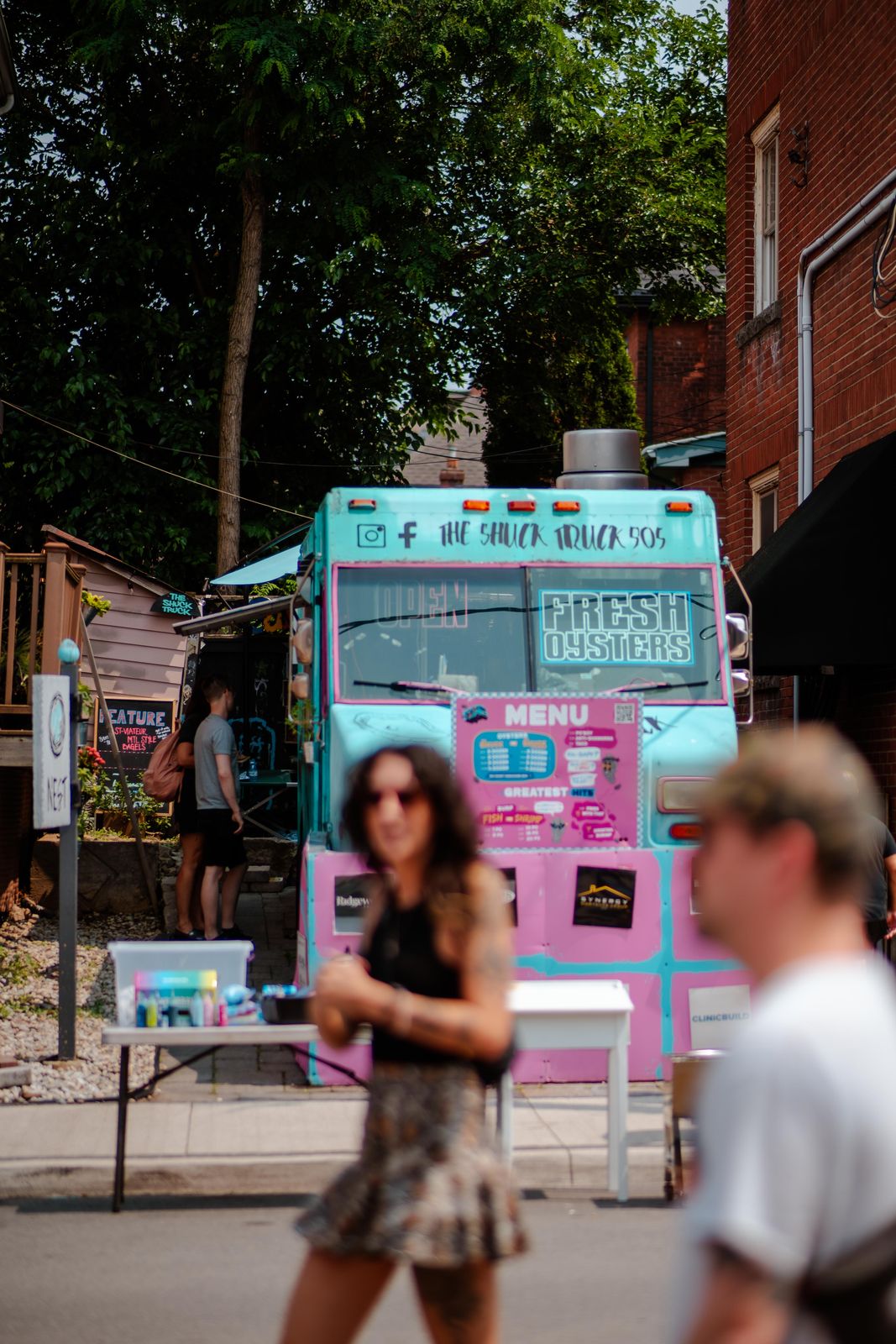 The Shuck Truck parked on the street during Sundays Unlocked